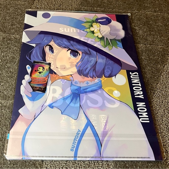Suntory Nomu VTuber Clear File Folder Plastic Anime Japan Exclusive Official - Picture 1 of 6